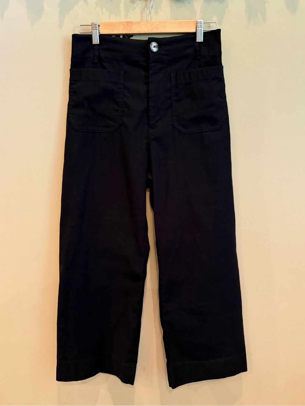 Maeve The Colette Black High-Rise Wide-Leg Pants in Magic Fabric - Picture 7 of 14